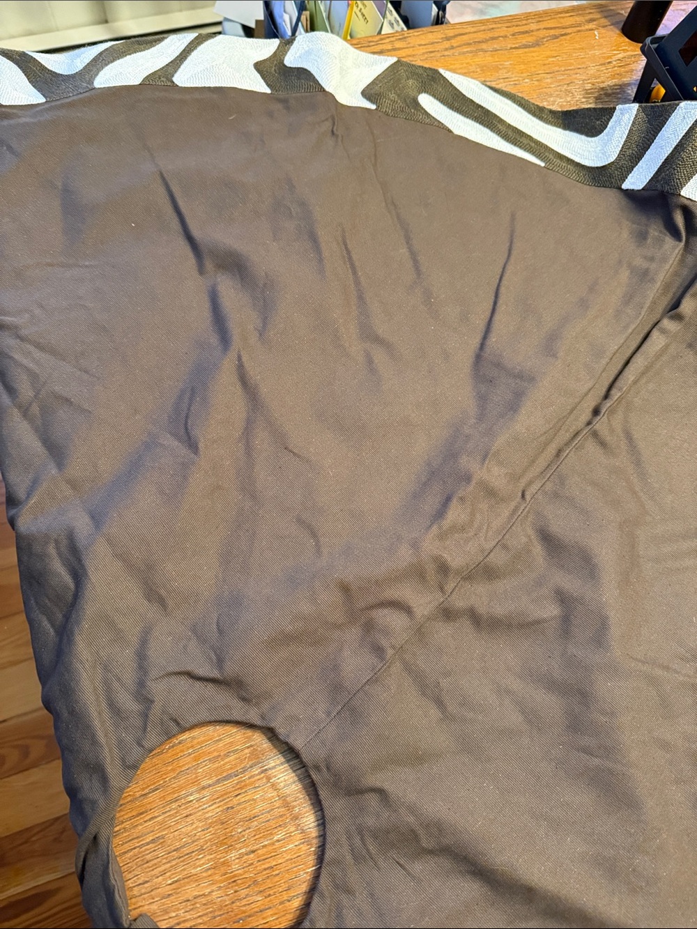 West Elm Brown Animal Print Trim Holiday Tree Skirt